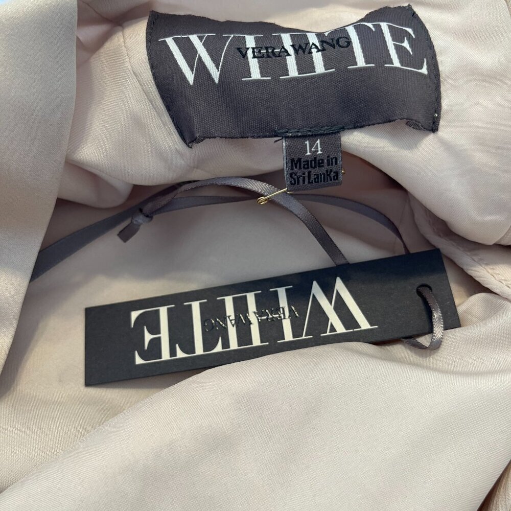 Vera Wang White Chiffon Cascading Skirt Plus-Size Event Maxi Dress Sz 14 - Picture 7 of 12